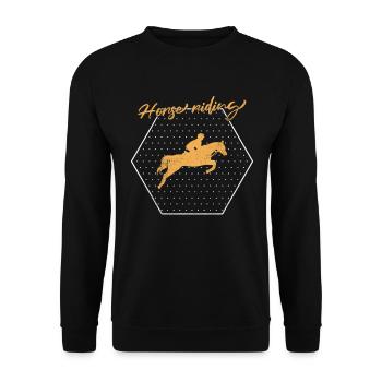 Horse riding - Unisex Sweatshirt - black - Front - Alina (178cm) & Michal (187cm)
