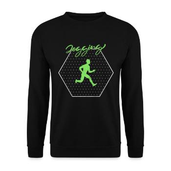 Jog - Unisex Sweatshirt - black - Front - Alina (178cm) & Michal (187cm)