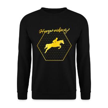 Horse riding - Unisex Sweatshirt - black - Front - Alina (178cm) & Michal (187cm)