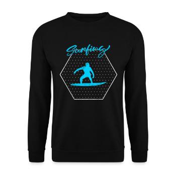 Surfing - Unisex Pullover - Schwarz - Vorne - Alina (178cm) & Michal (187cm)