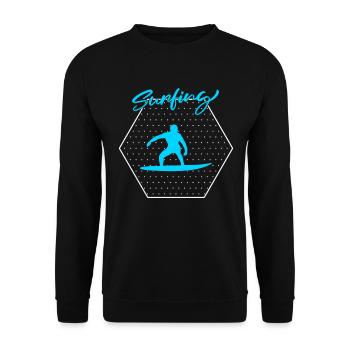 Surfing - Unisex Pullover - Schwarz - Vorne - Alina (178cm) & Michal (187cm)