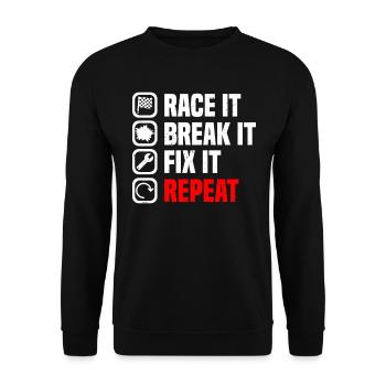 Muscel Car V8 Turbocharger Tuning Rennwagen - Unisex Pullover - Schwarz - Vorne - Alina (178cm) & Michal (187cm)