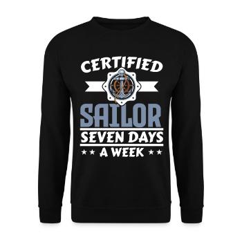 Bateau certifié sept jours sur sept - Sweat-shirt Unisexe - noir - Devant - Alina (178cm) & Michal (187cm)