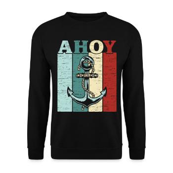 Marin maritime Capitaine Marin Nautique Marin - Sweat-shirt Unisexe - noir - Devant - Alina (178cm) & Michal (187cm)