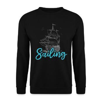 Marin maritime Capitaine Marin Nautique Marin - Sweat-shirt Unisexe - noir - Devant - Alina (178cm) & Michal (187cm)
