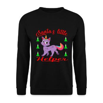 Christmas Santa's Little Helper - Unisex Sweatshirt - black - Front - Alina (178cm) & Michal (187cm)