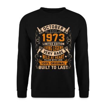 Birthday Legends 100% Original Octobre 1973 - Sweat-shirt Unisexe - noir - Devant - Alina (178cm) & Michal (187cm)