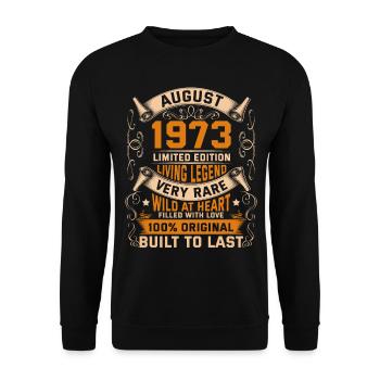 Birthday Legends 100% Original Août 1973 - Sweat-shirt Unisexe - noir - Devant - Alina (178cm) & Michal (187cm)