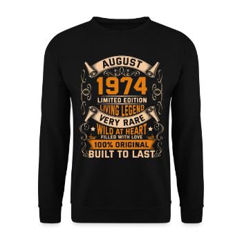 Birthday Legends 100% Original Août 1974 - Sweat-shirt Unisexe - noir - Devant - Alina (178cm) & Michal (187cm)