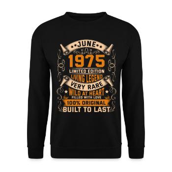 Birthday Legends 100% Original Juin 1975 - Sweat-shirt Unisexe - noir - Devant - Alina (178cm) & Michal (187cm)