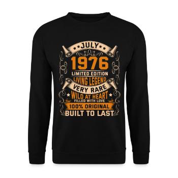 Birthday Legends 100% Original Juillet 1976 - Sweat-shirt Unisexe - noir - Devant - Alina (178cm) & Michal (187cm)