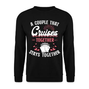 Couples de vacances en bateau de croisière - Sweat-shirt Unisexe - noir - Devant - Alina (178cm) & Michal (187cm)