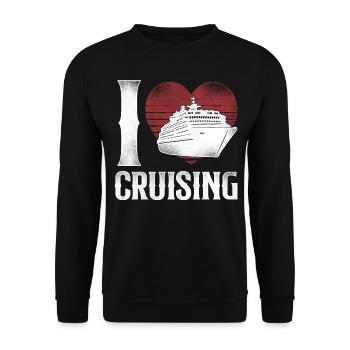 Bateau de croisière Vacances Coeur Vintage - Sweat-shirt Unisexe - noir - Devant - Alina (178cm) & Michal (187cm)
