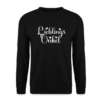 LieblingsOnkel Nichte Neffe witziges Onkel - Unisex Pullover - Schwarz - Vorne - Alina (178cm) & Michal (187cm)