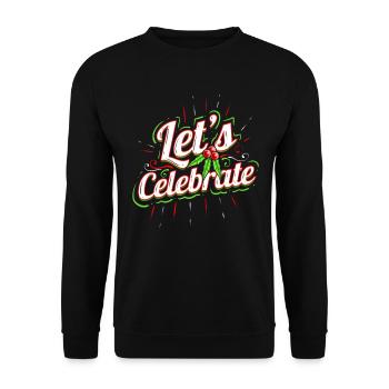 Let's Celebrate Mistletoe For A Merry Christmas - Unisex Pullover - Schwarz - Vorne - Alina (178cm) & Michal (187cm)