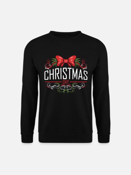 Red Ribbon With Ornaments For Merry Christmas - Unisex Pullover - Schwarz