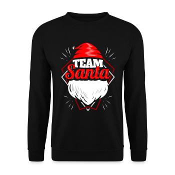 Team Santa With Santa's Hat For A Merry Christmas - Unisex Pullover - Schwarz - Vorne - Alina (178cm) & Michal (187cm)