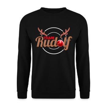 L’équipe Rudolph avec le nez de Rudolph pour une fête - Sweat-shirt Unisexe - noir - Devant - Alina (178cm) & Michal (187cm)