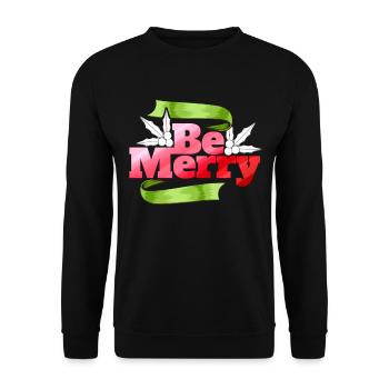 Be Merry Christmas The Mistletoe Christmas - Unisex Sweatshirt - black - Front - Alina (178cm) & Michal (187cm)
