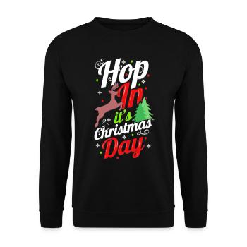 Hop In It Est Le jour de Noël Des rennes Noël - Sweat-shirt Unisexe - noir - Devant - Alina (178cm) & Michal (187cm)