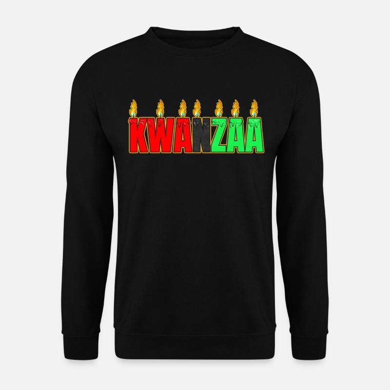 Afro American Candle Kinara Kwanzaa - Unisex Sweatshirt - black