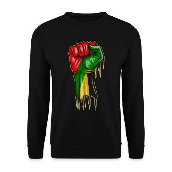 Raise your fist - Black history Month Afro - Unisex Sweatshirt - black - Front - Alina (178cm) & Michal (187cm)