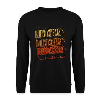 Birmingham Angleterre UK City Skyline Home Font - Sweat-shirt Unisexe - noir - Devant - Alina (178cm) & Michal (187cm)