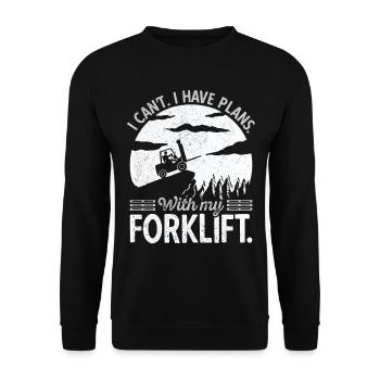 Forklift driver Forklift forklift driver Warehouseman - Unisex Sweatshirt - black - Front - Alina (178cm) & Michal (187cm)