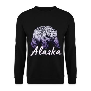 Alaska Gift USA Nature Bear Denali Grizzly Forest - Sweat-shirt Unisexe - noir - Devant - Alina (178cm) & Michal (187cm)