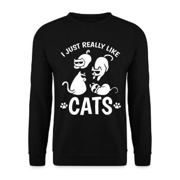 Propriétaire de chat Mignon Amoureux des chats J’aime vraiment les chats - Sweat-shirt Unisexe - noir - Devant - Alina (178cm) & Michal (187cm)