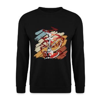 Shisha Tshirt Men Women's Hookah Pipe - Unisex Sweatshirt - black - Front - Alina (178cm) & Michal (187cm)