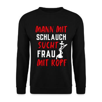 Shisha Geschenk für Wasserpfeife Shishabar Pfeife - Unisex Pullover - Schwarz - Vorne - Alina (178cm) & Michal (187cm)