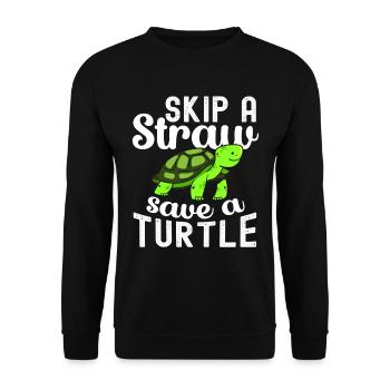 Turtle Relaxed Chill Sea Ocean Beach - Unisex Sweatshirt - black - Front - Alina (178cm) & Michal (187cm)