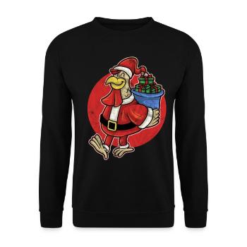 Christmas Ugly Christmas Poultry Xmas Chicken - Unisex Sweatshirt - black - Front - Alina (178cm) & Michal (187cm)