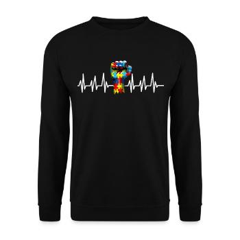 Autism Gift Autistic Asperger ADHD Autism - Unisex Sweatshirt - black - Front - Alina (178cm) & Michal (187cm)