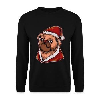 Christmas Ugly Christmas Gift Xmas Pug Pug - Unisex Sweatshirt - black - Front - Alina (178cm) & Michal (187cm)