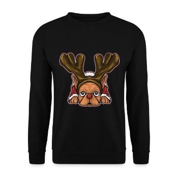 Christmas Ugly Christmas Gift Xmas Pug Pug - Unisex Sweatshirt - black - Front - Alina (178cm) & Michal (187cm)