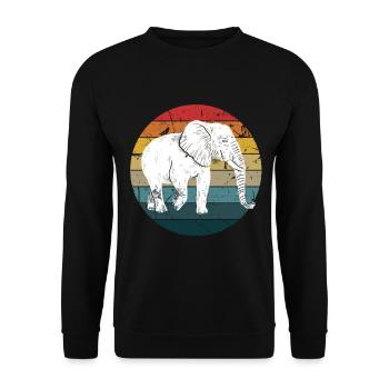 Elefant - Unisex Pullover - Schwarz - Vorne - Alina (178cm) & Michal (187cm)