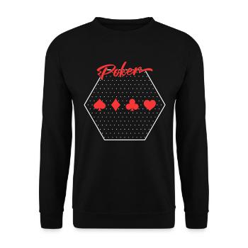 Poker - Unisex Sweatshirt - black - Front - Alina (178cm) & Michal (187cm)