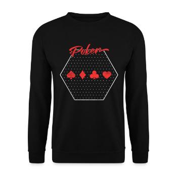 Poker - Unisex Sweatshirt - black - Front - Alina (178cm) & Michal (187cm)