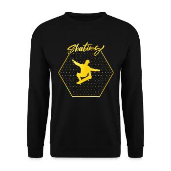 Skaten - Unisex Pullover - Schwarz - Vorne - Alina (178cm) & Michal (187cm)