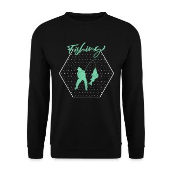 Angling - Unisex Sweatshirt - black - Front - Alina (178cm) & Michal (187cm)