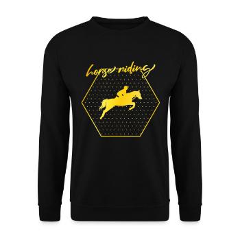 Équitation - Sweat-shirt Unisexe - noir - Devant - Alina (178cm) & Michal (187cm)