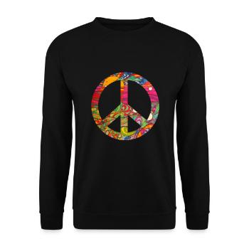 Hippie Peace Groovy Flowerpower Boho Woodstock - Sweat-shirt Unisexe - noir - Devant - Alina (178cm) & Michal (187cm)