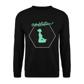 Meditation - Unisex Pullover - Schwarz - Vorne - Alina (178cm) & Michal (187cm)