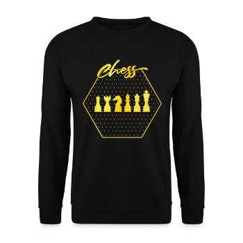 Schach - Unisex Pullover - Schwarz - Vorne - Alina (178cm) & Michal (187cm)
