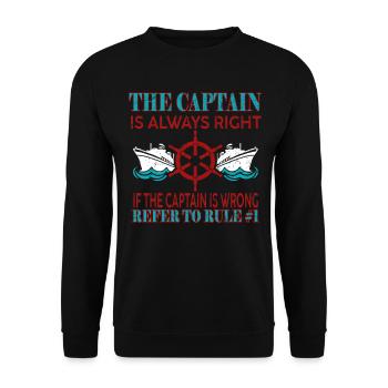 Schifffahrt Regeln Boot Kapitän - Unisex Pullover - Schwarz - Vorne - Alina (178cm) & Michal (187cm)