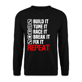 Muscel Car V8 Turbocharger Tuning Rennwagen - Unisex Pullover - Schwarz - Vorne - Alina (178cm) & Michal (187cm)