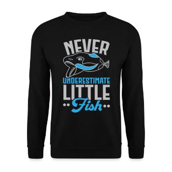 Never underestimate small fish aquarists - Unisex Sweatshirt - black - Front - Alina (178cm) & Michal (187cm)