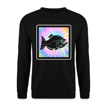 Piranha Collector Aquarian Aquatic Fish Farming N— - Unisex Sweatshirt - black - Front - Alina (178cm) & Michal (187cm)